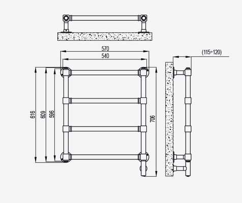 Полотенцесушитель электрический IRSAP Minuette/E 596/540 CL.50 T01 хром — фото 3
