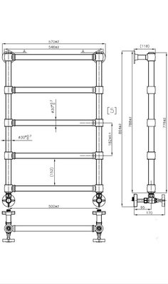Полотенцесушитель водяной IRSAP Serenade  778/546 CL.50 B01 5 трубки хром — фото 2