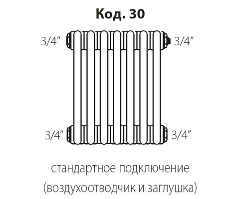 Радиатор стальной трубчатый IRSAP Tesi 3 365 EL32 CL.01 T30 — фото 6