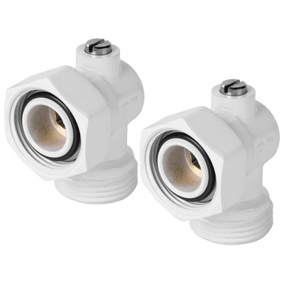 Запорная арматура Royal Thermo Набор нижнего подключения угловой раздельный 3/4х3/4ЕК белый — фото 1