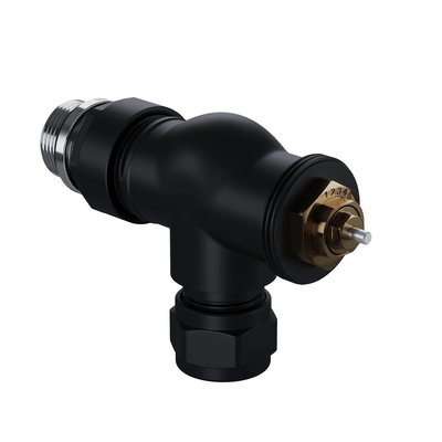 Комплект вентилей Royal Thermo Набор термостатический осевой Design Pro 15мм М30х1,5 (Черный) — фото 3