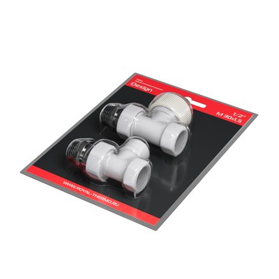Комплект вентилей Royal Thermo Набор термостатический прямой Design 1/2"М30х1,5 (Белый) — фото 6