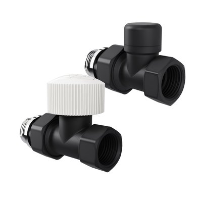 Комплект вентилей Royal Thermo Набор термостатический прямой Design 1/2"М30х1,5 (Черный) — фото 2