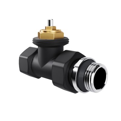 Комплект вентилей Royal Thermo Набор термостатический прямой Design 1/2"М30х1,5 (Черный) — фото 3