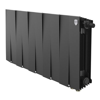 Радиатор биметаллический Royal Thermo PianoForte 300 Чёрный VR80 - 10 секц. — фото 1
