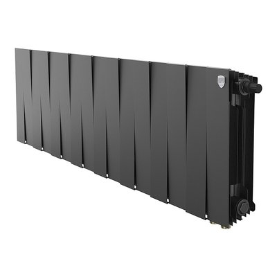 Радиатор биметаллический Royal Thermo PianoForte 300 Чёрный VR80 - 16 секц. — фото 1