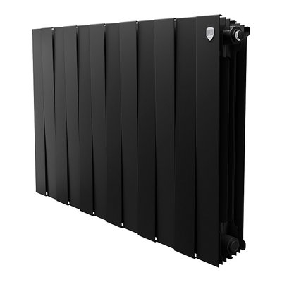 Радиатор биметаллический Royal Thermo PianoForte 500 Чёрный - 12 секц. — фото 1