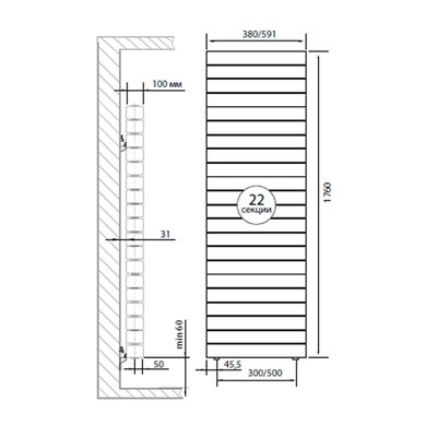 Радиатор биметаллический Royal Thermo PianoForte Tower 500 Silver Satin 22 серебряный — фото 2