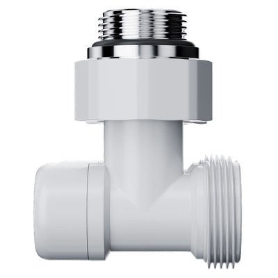 Запорная арматура Royal Thermo Узел нижнего подключения Design угловой 1/2"х3/4" EK (белый) — фото 4
