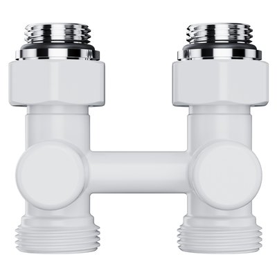 Запорная арматура Royal Thermo Узел нижнего подключения Design прямой 1/2"х3/4" EK (белый) — фото 3