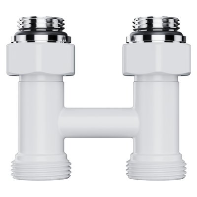 Запорная арматура Royal Thermo Узел нижнего подключения Design прямой 1/2"х3/4" EK (белый) — фото 5