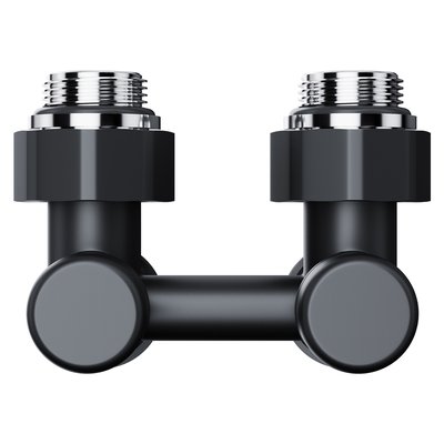 Запорная арматура Royal Thermo Узел нижнего подключения Design угловой 1/2"х3/4" EK (черный) — фото 3