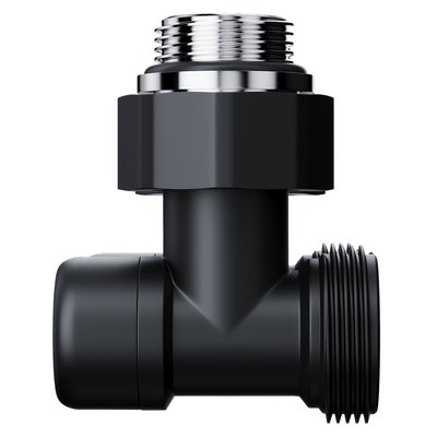 Запорная арматура Royal Thermo Узел нижнего подключения Design угловой 1/2"х3/4" EK (черный) — фото 4