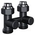 Запорная арматура Royal Thermo Узел нижнего подключения прямой 1/2"х3/4" EK (черный) — миниатюра 1
