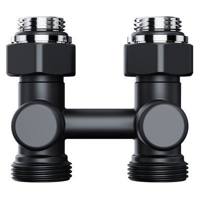 Запорная арматура Royal Thermo Узел нижнего подключения прямой 1/2"х3/4" EK (черный) — фото 3
