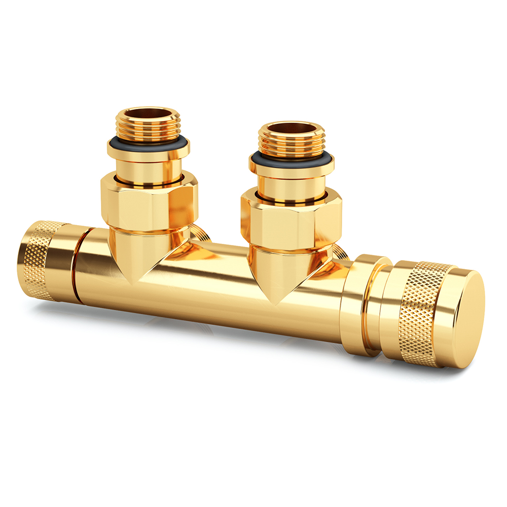 SR Rubinetterie Узел нижнего подключения угловой Tondera 1/2"х3/4"Е Золото (правый) 0681-1500D0E0