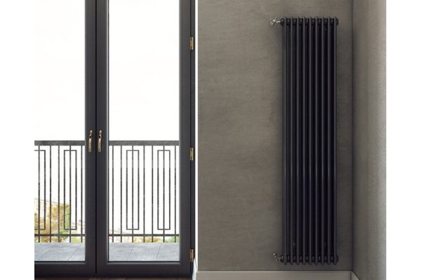 Радиатор стальной трубчатый Zehnder Charleston 2180/4 секции 1270 черный боковое подключение — фото 3