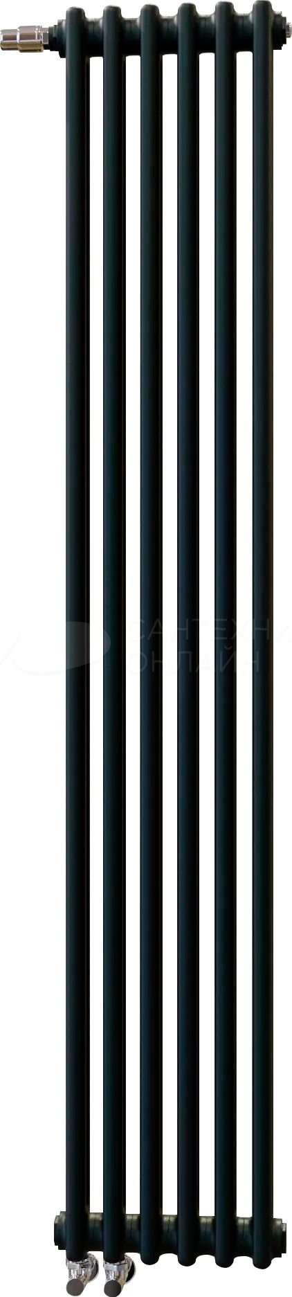 Zehnder Charleston Completto 2180/6 секции V001 черный нижнее подключение