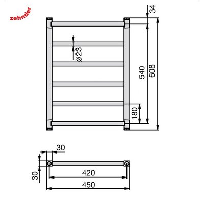 Полотенцесушитель водяной Zehnder Stalox STX-060-045 белый — фото 2