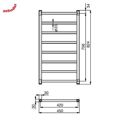 Полотенцесушитель водяной Zehnder Stalox STX-080-045 белый — фото 3