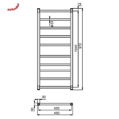 Полотенцесушитель водяной Zehnder Stalox STX-100-045 белый — фото 3