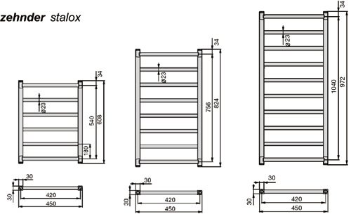 Полотенцесушитель водяной Zehnder Stalox STXI 080-045 хром — фото 3