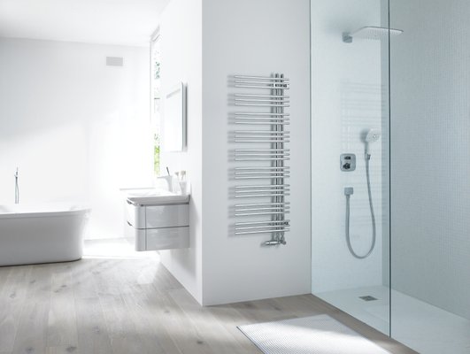 Полотенцесушитель электрический Zehnder Yucca Asymmetric YAEC-130-50 R (YAECR-130-50/GD) — фото 2